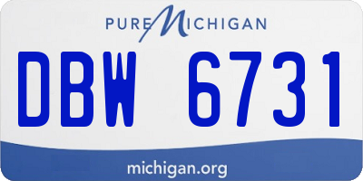 MI license plate DBW6731