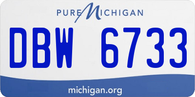 MI license plate DBW6733