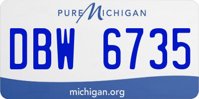 MI license plate DBW6735
