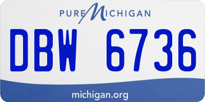 MI license plate DBW6736