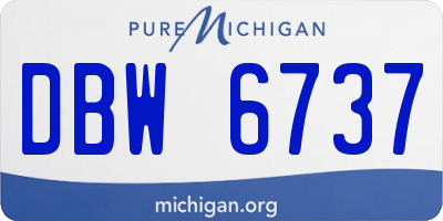 MI license plate DBW6737