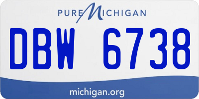 MI license plate DBW6738