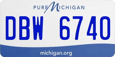 MI license plate DBW6740