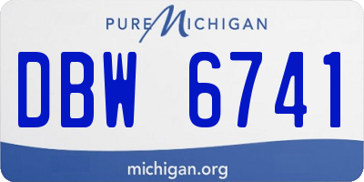 MI license plate DBW6741
