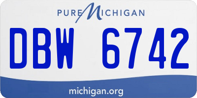 MI license plate DBW6742