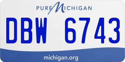 MI license plate DBW6743