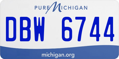 MI license plate DBW6744