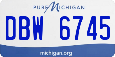 MI license plate DBW6745