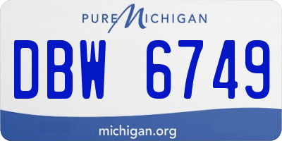 MI license plate DBW6749