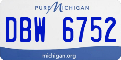 MI license plate DBW6752