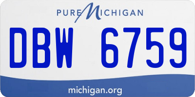 MI license plate DBW6759