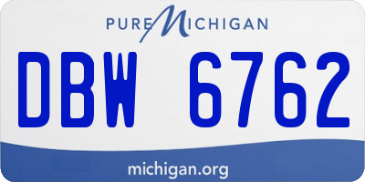 MI license plate DBW6762