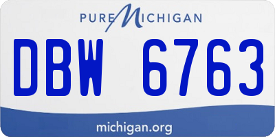 MI license plate DBW6763