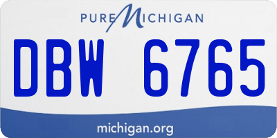 MI license plate DBW6765