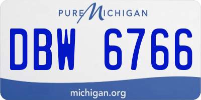 MI license plate DBW6766