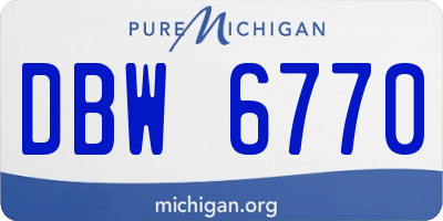 MI license plate DBW6770