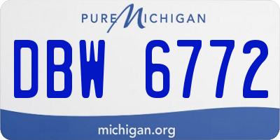 MI license plate DBW6772