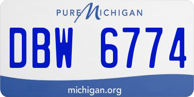 MI license plate DBW6774
