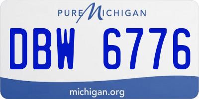 MI license plate DBW6776