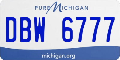 MI license plate DBW6777