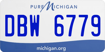 MI license plate DBW6779
