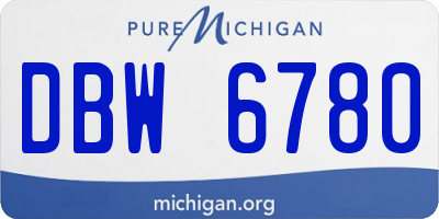 MI license plate DBW6780
