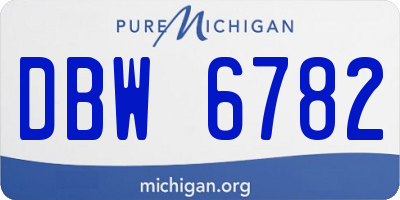 MI license plate DBW6782