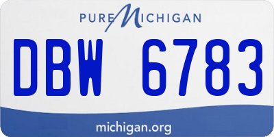 MI license plate DBW6783