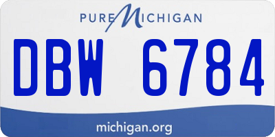 MI license plate DBW6784