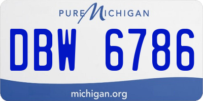 MI license plate DBW6786