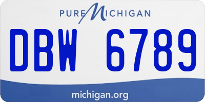MI license plate DBW6789