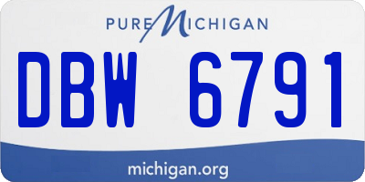 MI license plate DBW6791