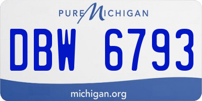 MI license plate DBW6793