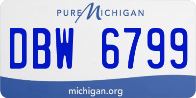 MI license plate DBW6799