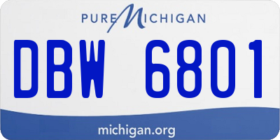 MI license plate DBW6801