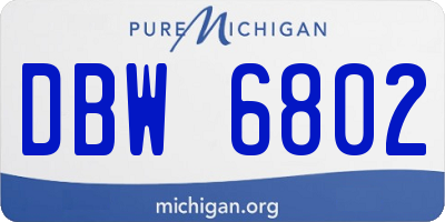 MI license plate DBW6802