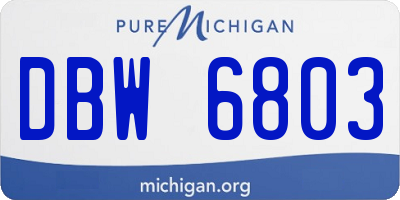 MI license plate DBW6803