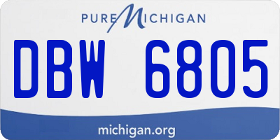 MI license plate DBW6805