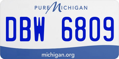 MI license plate DBW6809