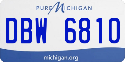 MI license plate DBW6810
