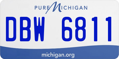 MI license plate DBW6811