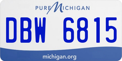MI license plate DBW6815
