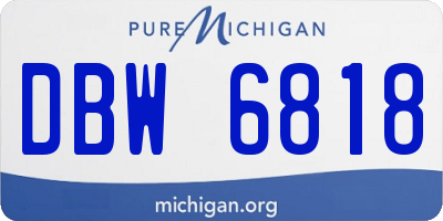 MI license plate DBW6818