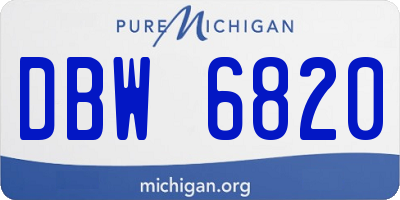 MI license plate DBW6820