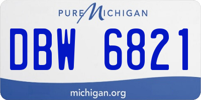 MI license plate DBW6821