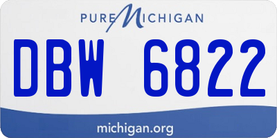 MI license plate DBW6822
