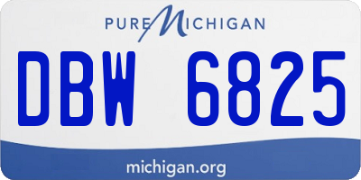 MI license plate DBW6825