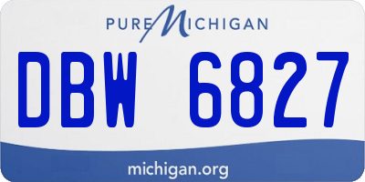 MI license plate DBW6827