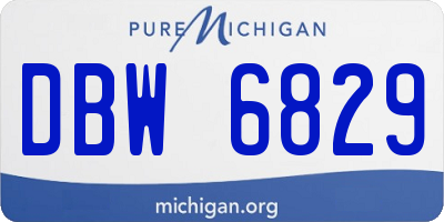 MI license plate DBW6829