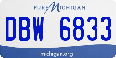 MI license plate DBW6833